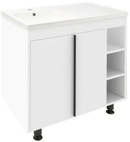 Kúpeľňová skrinka s umývadlom Naturel Lucca 79x70x45 cm biela lesk LUCCA80W, 1 ks