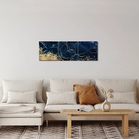 Obraz - Tmavo-modrý mramor (s hodinami) (90x30 cm)