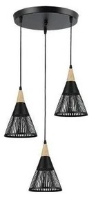 Luster na lanku HIRA 3xE27/60W/230V pr. 40 cm čierna