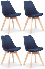 Halmar Jedálenské stoličky K303, sada 4 ks - tmavě modrá
