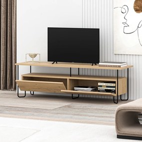 TV stolík v dekore duba v prírodnej farbe 150x45 cm Dilly – Marckeric