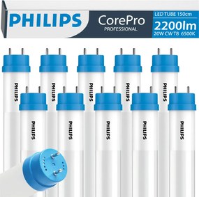 10x LED žiarivka 150cm 20W studenia biela T8