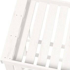 Vonkajší držiak na polená biely 108x52x74 cm masívna borovica