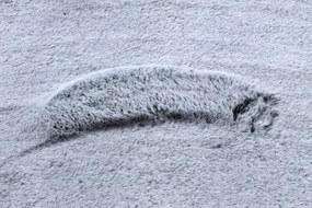 Moderný prateľný koberec LAPIN Shaggy,  čierny/ slonová kosť