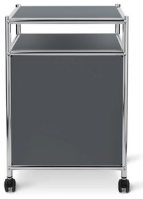Kovový kontajner na kolieskach »CN3« s výklopnou doskou, sivý