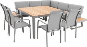 Jedálenská súprava EXPERT PLUS AVERSA TEAK sivá, 4+2+1