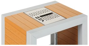 Odpadkový kôš s popolníkom, 48 l, sivý / imitácia dreva