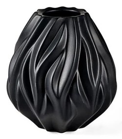 Čierna porcelánová váza Morsø Flame, výška 15 cm