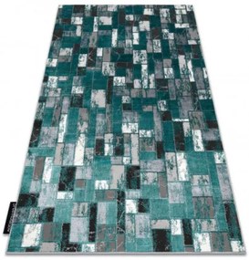 Koberec DE LUXE 6768 Geometrický - štrukturálny - zelený / antracit