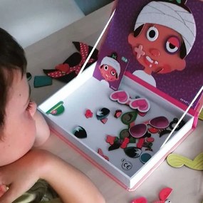 Magnetická kniha - skladačka Zábavné tváre - dievčatá