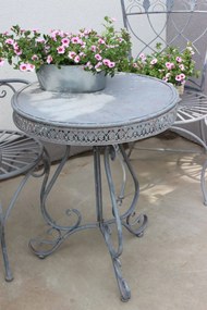 Sivý záhradný nábytok kovový set 2+1 Romace