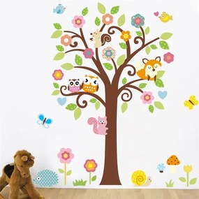 Veselá Stena Samolepka na stenu na stenu Strom so zvieratkami