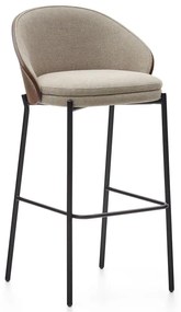 Hnedá/béžová barová stolička (výška sedadla 77 cm) Eamy – Kave Home