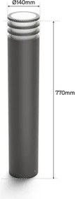 Philips - LED RGB stmievateľná vonkajšia lampa Hue LUCCA 1xE27/8,1W/230V IP44