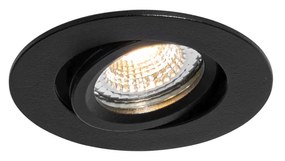 Zástenný bodový reflektor čierny výkyvný 6,5 cm vrátane LED IP54 Ultra Slim - Pupil