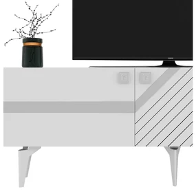 TV stolík/skrinka Tabivo (biela + strieborná) . Vlastná spoľahlivá doprava až k Vám domov. 1095309