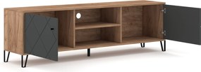 TV stolík Bilbao 183 cm dub Craft Tobacco/grafit