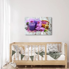 Obraz orchideí a sviečok (90x60 cm)