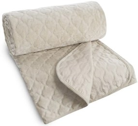 Dekorstudio Zamatový prehoz na posteľ VELVET3 v krémovej farbe Rozmer prehozu (šírka x dĺžka): 170x210cm