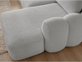 Svetlosivá rozkladacia/s úložným priestorom rohová pohovka z textílie buklé (pravý roh/s leňoškou) Montaigne – Bobochic Paris