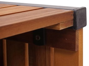 Kvetináč HWC-L23, 60x42x42cm, hliník, akáciové drevo - hnedá