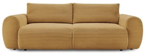 Menčestrová rozkladacia pohovka v horčicovej farbe 257 cm Lucien – Bobochic Paris