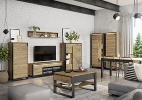 TV STOLÍK MAXIMO DUB ARTISAN / ČIERNY 155 cm