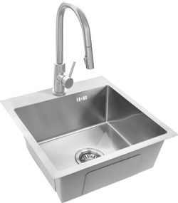 Rea Leo, 1-komorový oceľový drez 400x450x185 mm, oceľová, ZLE-06000