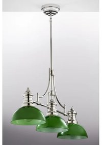 Jupiter 2072 - Luster na tyči PLATINO 3xE27/15W/230V zelená/lesklý chróm