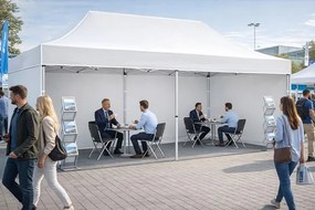 TRENDIE Hliníkový nožnicový stan 3x4,5m biely