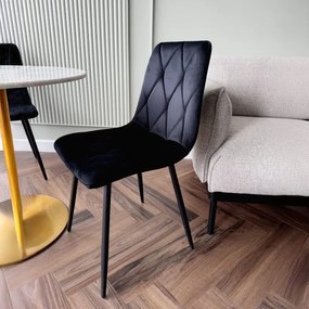 Jedálenská stolička MADISON zamatová, čierna