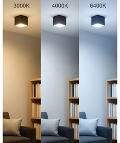 LED Bodové svietidlo LED/5W/230V 3000/4000/6400K 7,5x7,5 cm čierna