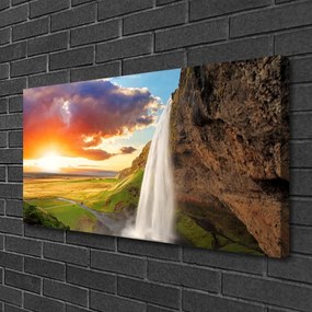 Obraz Canvas Vodopád slnko krajina 100x50 cm
