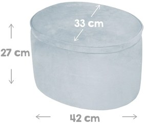 Svetlo modrý zamatový detský puf Lil Sofa – Roba