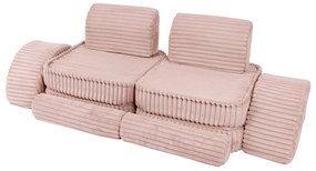 MeowBaby® Churros detská pohovka Max, Ruby Chocolate Pink