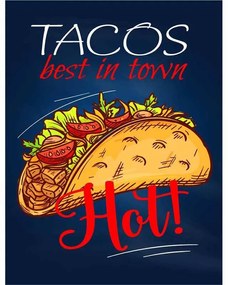 Ceduľa Restaurant Menu - Tacos Hot