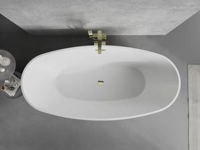 Mexen Lira, voľne stojaca vaňa, vzor, 170 x 80 cm, biela-čierna, zlatý lesklý prepad, 52831708075-50