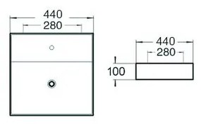 Mexen BLANCA UMÝVADLO, 44x44 CM, BIELA, 21624400