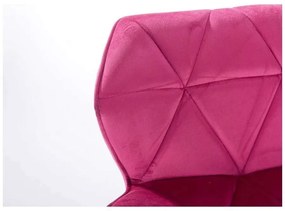 LuxuryForm DESIGN Stolička MILANO VELUR na čiernej podstave s kolieskami - ružová