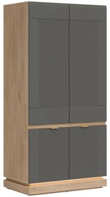 Skriňa 2d Milton Ml08 Dub Crem Torro Sivá