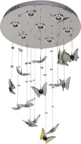 LED krištáľové stropné svietidlo MURU LED/24W/230V pr. 40 cm lesklý chróm + DO