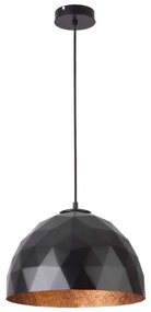 Luster na lanku DIAMENT 1xE27/60W/230V pr. 35 cm čierna/medená