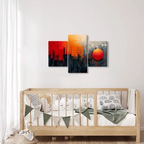 Obraz - Abstraktná maľba mesta (90x60 cm)