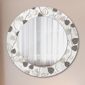 Abstraktný kvetinový Okrúhle dekoračné zrkadlo