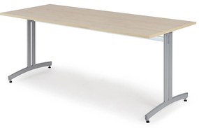 Stôl SANNA, 1800x800x720 mm, strieborná/breza