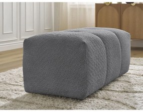 Sivá podnožka z textílie buklé Roxelane – Bobochic Paris