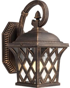 Redo 9951 - Vonkajšia nástenná lampa BREMEN 1xE27/42W/230V IP23 zlatá/patina