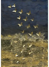 Ručne maľovaný obraz na plátne Golden Butterflies II 70x100 cm