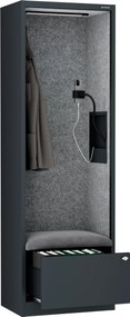 Akustická kabína SALLY MentalBox 600 mm – antracitový korpus, sivé sedadlo
