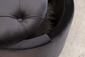Taburetka moderná úložná 50cm zamatovo čierna